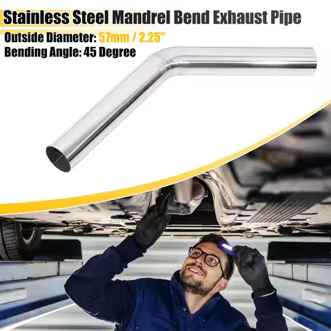 Uxcell 45 Degree Bend Car DIY Custom Mandrel Exhaust Pipe Stainless Steel OD 51mm 57mm 63mm 76mm 89m