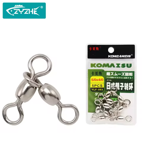 ZYZHE 4~7pcs/Bag Boat Fishing Three Way Fishing Swivels High Duty Stainless Steel Sea Fishing Connec