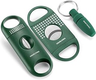 Cigar Cutter 3 Pack Portable - Guillotine Cutter, V Cutter and Hole Punch Pliers with Key Chain, Fit