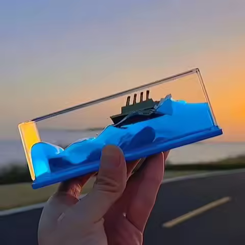 Cruise Ship Fluids Drifting Bottle Titanic Liquid Hourglass Creative Ship Floating Boat In Liquid Mi