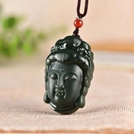 【觀音吊墜】和田玉青玉觀音頭項鏈玉石掛件玉牌