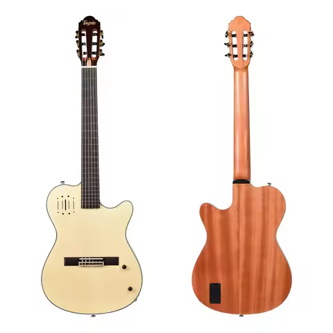 39-inch Nylon Silent Guitar with Spruce Top Rosewood Back/Side Classic Silent Electric Guitar Semi-S