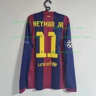 【New Retro】2014/15 Barcelona jersey Retro Home long sleeve jersey football jersey high quality 10MES