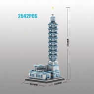 hot Nanobrick World Famous Modern Architecture Micro Blocks Taipei 101 Building Financial Center Chi
