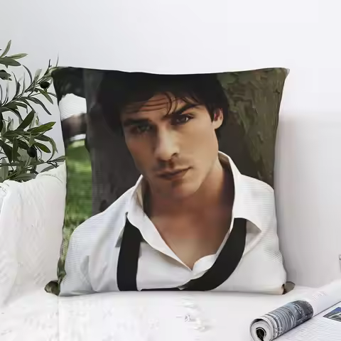 Damon salvatore Pillow Cover Morden Pillow Case For Living Room Chair Graphic Pillowcases Birthday G
