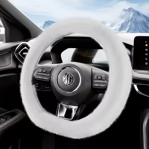 Suitable for Mg Long Plush Steering Wheel Cover, Fashionable Autumn and Winter Warm Non-Slip Protect