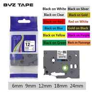 TZe231 tze231 TZE231 6mm 9mm 12mm 18mm 24mm Compatible Brother Label Tape tze131 Laminated Tape for 
