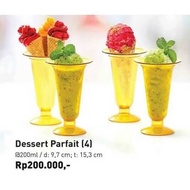 TUPPERWARE DESSERT PERFAIT GLASS / GELAS ICE CREAM / GELAS CRYSTAL / HARGA 1 SET (4 PCS)