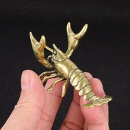 ~~ Solid Brass Crayfish Ornaments Retro Brass Pen Holder Pen Holder Study Desk Decorations Crafts Co