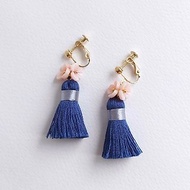 Aiyana 繁花系列 海藍淡粉色 天然貝殼花 流蘇耳環- 耳針/耳夾