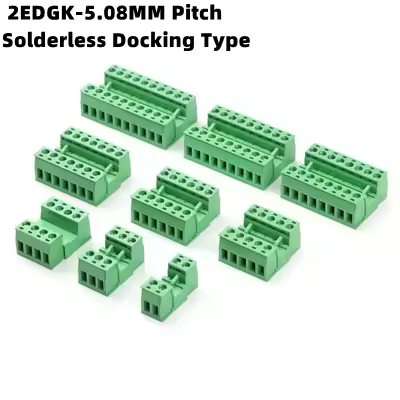 1Sets Solderless Docking type 2EDG 5.08MM Screw Terminal Block Connector PCB Plug-in Type 2EDG Type