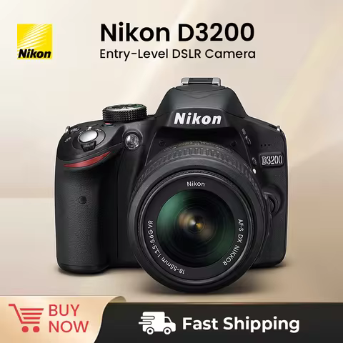 Nikon D3200 DSLR Camera 24.2MP CMOS Digital SLR Body Optional 18-55mm Lens Included