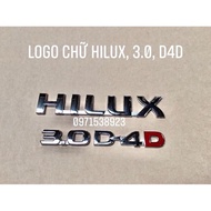 logo chữ nổi TOYOTA HILUX D4D 3.0 E Gdán đuôi xe
