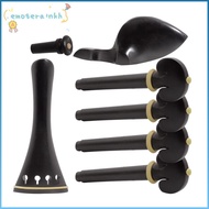 EMOTEMY Violin Accessory Parts Set, Ebony Material Complete Set violin tailpiece Set, Professional 4