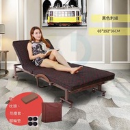 東西物聚 - 包安裝送貨-摺疊床 午休折疊床 黑色刺繡 65*192cm 辦公室單人午睡 雙人租房家用 陪護床 簡易舒適 保姆床