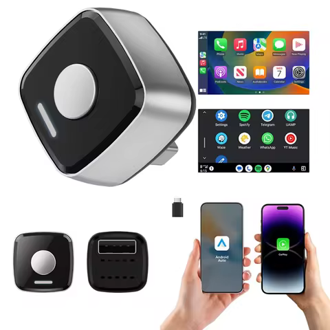 2026 Upgraded Wireless Carplay Adapter for Apple Carplay & Android Auto, Wired to Wireless, Plug & P