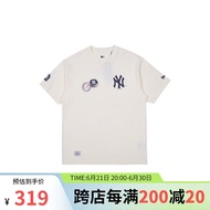 NEW ERA男女情侣款MLB系列纽约洋基队印花圆领短袖T恤13559698-M