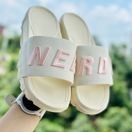 Nerdy sandals for men and women with Left Right sole, 4cm high, embroidered NERRDY word straps