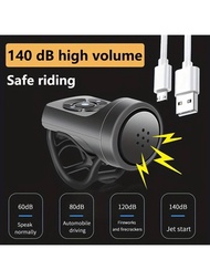 USB 可充電單車摩托車電鈴喇叭 4 模式 山地公路騎行警報器 單車配件