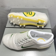 3C1N 90T90EliteFG Football Boots 39--45 "White-Green" Outdoor Soccer Shoes Anti-slip and Wear-resist