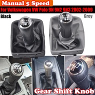 PU Leather 5 Speed Gear Shift Knob Lever Shifter Gaiter Boot Case Cover Replacement For Volkswagen V