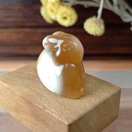小雕件 小品動物-兔 黃玉髓