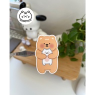 Bear hugs cat Laptop/Tumbler Vinyl Stickers FL6 Kreamynotes Art Studio