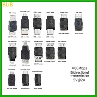 BUB USB2 0 Adapter Micro Mini Male Female Converter Connector USB Changer Adapter for Computer Table