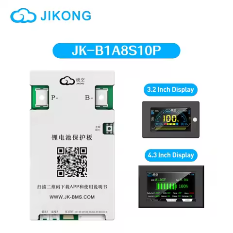 JIKONG JK-B1A8S10P BMS Lifepo4 Li-Ion Lto Battery 100A Active Balanced Smart BMS 4S-8S 12V/24V Activ