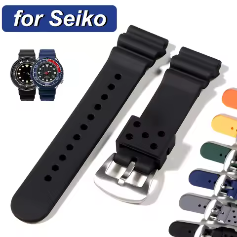 20mm 22mm Watch Band for Seiko Prospex SRP777J1 Waterproof Diving Silicone Bracelet for Seiko No.5 S