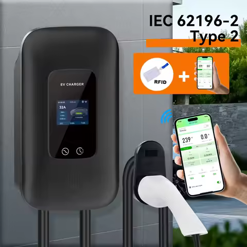 IPENGEN Type2 EV Charger Station 32A 7KW Charging Station 11KW 22KW 3Phase IEC 62196-2 EVSE Wallbox