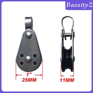 [Baosity2] 2pc Black Steel Pulley Block 25mm for Kayak anchor trolley two pad eyes
