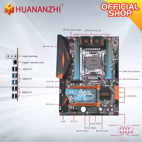 HUANANZHI X99 AD4 LGA 2011-3 XEON X99 new Motherboard supports Intel E5 2640 2666 2670 2678 2696 V3 