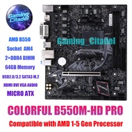 Used COLORFUL B550M-HD PRO DDR4 MATX Motherboard AM4 B550 Chipset Compatible with Ryzen 1-5 Gen Proc
