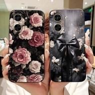 For Xiaomi Poco C71 Beautiful Bow Rose Painting Phone Casing PocoC71 C 71 4G Lens Protective Soft Si
