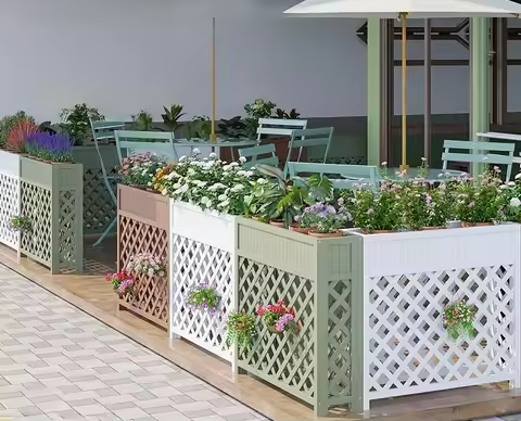 Outdoor partition flower stand shop exterior fence fence courtyard flower box