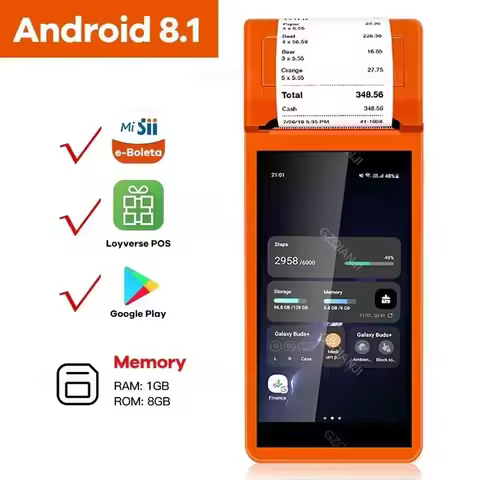 Top! Handheld Android 8.1 PDA POS Printer 58mm Mobile Receipt Thermal Printer 5.5inch HD Support WiF