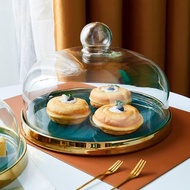 蛋糕托盤水果面包試吃盤帶蓋店用透明玻璃罩甜品展示點心盤試吃盒