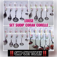 (LOOSE) QUEENS CUTLERY LADLE SPOON CORELLE INSPIRED / SET SUDU SENDUK SUDIP LAUK CORAK CORELLE