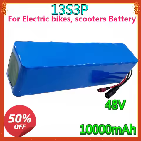 New High quality 13S3P 48V 10000mAh 10Ah Lithium-ion Battery Pack with 250W 350W 500W 750W 1000W BMS