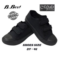 B.Best 27~41 Unisex Black Casual School Shoes Kasut Hitam Sekolah Canvas Shoes Kasut Sekolah Hitam