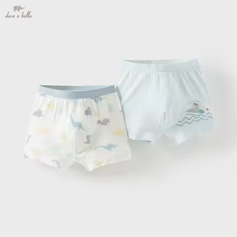 Dave Bella Kids Baby Underpants 24M-13Y Boys 2 Pieces/Set Panties Animal Printed Modal Panties Broth