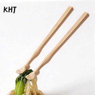 KHJ 1pair Foot Shape Chopsticks, 22cm Easy-to-Use Toe-Shaped Chopsticks, Novelty With Straw Lightwei