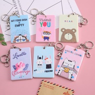 Cartoon Bus Card Holder Fashionable with Keychain Card Case Student Meal Card Holder Bank Card Bus C