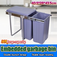 Pull out dustbin Tong sampah bertutup Tong sampah dapur Dustbin kitchen Insert Kitchen dustbin 15L×2