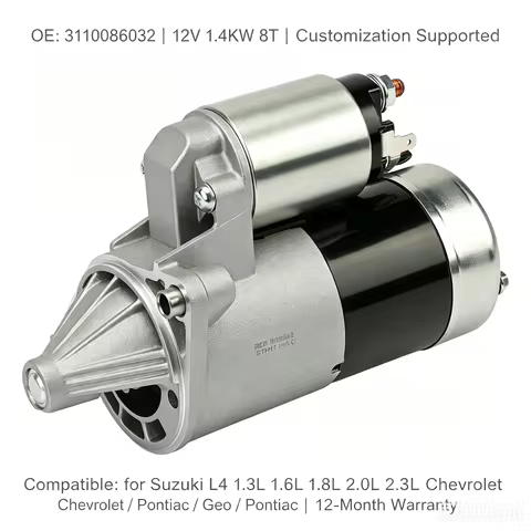 Starter Motor OE 3110086030 12V 1.4KW 8Teeth for Suzuki Alto Swift Baleno 1.0L 1.3L 1.6L 1.8L G10 G1