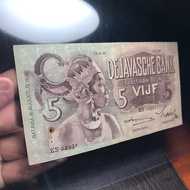 Uang Kuno Wayang 5 Gulden Asli 1938 Code 037