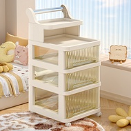 ST/💚Baby Products Storage Rack Trolley Snack Storage Rack Cabinet Floor Movable Baby Toy Bottle Locker IRDP