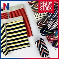 [NOVII] 3 PCS Stripe Pattern Boxer Brief Cooling Men Boxer Underwear Men Brief Trunk