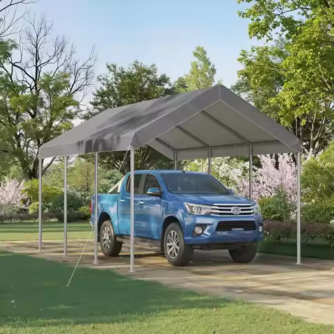 Aoxun 10x20ft Heavy Duty Cabin Roof Adjustable Height Portable Canopy For Cars Boats Trucks Outdoor 